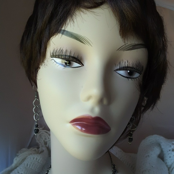 Bold Silver & Black Zar Necklace Set - Picture 3 of 8